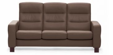 Ekornes Stressless Wave High back sofa Paloma Khaki leather  