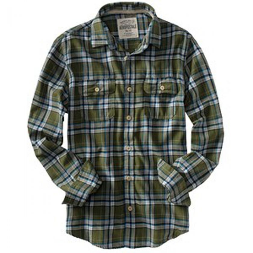 Aeropostale Mens Olive Plaid Button Up Shirt   Size M/M  