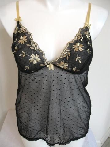 NWOT Lane Bryant Cacique Embroidered Cami  Black 18/20  