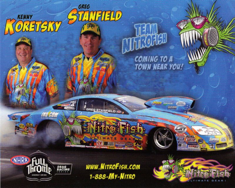 2011 GREG STANFIELD NITRO FISH NHRA HANDOUT/POSTCARD  