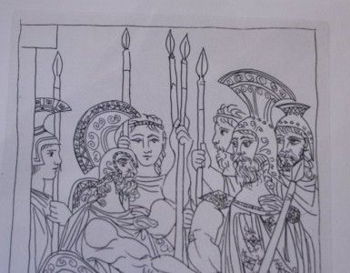 PICASSO  SPARTANS, LYSISTRATA original Etching 1962, IOLAS  