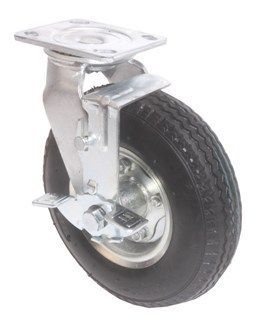 10x3 1/2 Pneumatic Rubber Wheel Swivel Brake Caster  