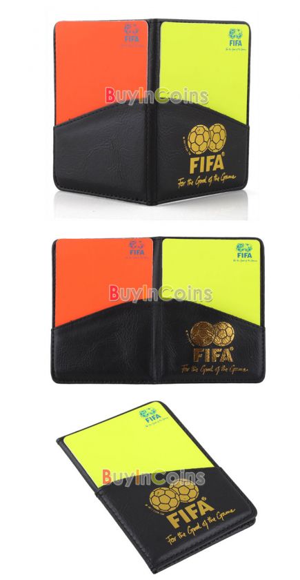 New Soccer Referee Wallet with Red Card and Yellow Car  