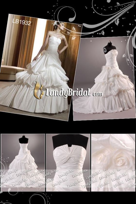 New Design Cheap White/Ivory Wedding Dress Bridal Gown Free 