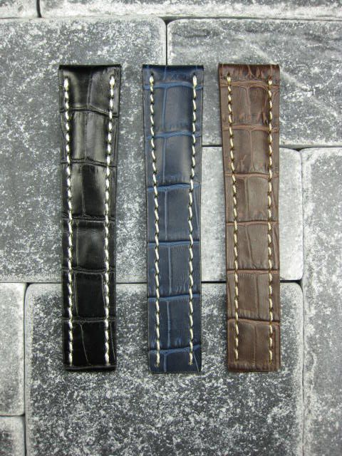 22mm CALF Leather Deployment Strap for BREITLING Band  