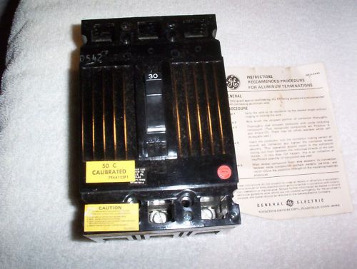 GE 30A 480 VOLT CIRCUIT BREAKER # TED134C5030  