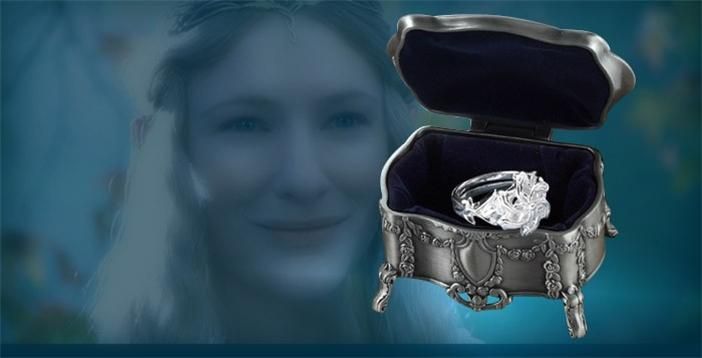 Silver Nenya Galadriel Ring LOTR & Christmas gift box  