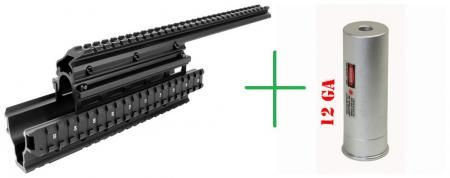 WITH free laser boresighter    NEW SAIGA 12G QUAD RAIL  