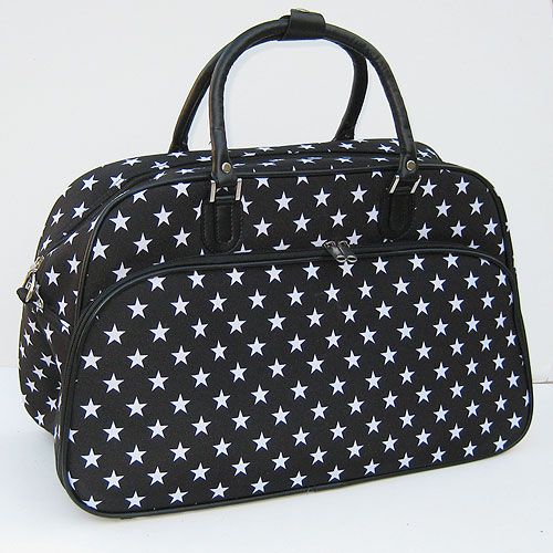 STAR BLACK GYM DUFFLE BAG LUGGAGE CARRY ON OVERNIGHT  