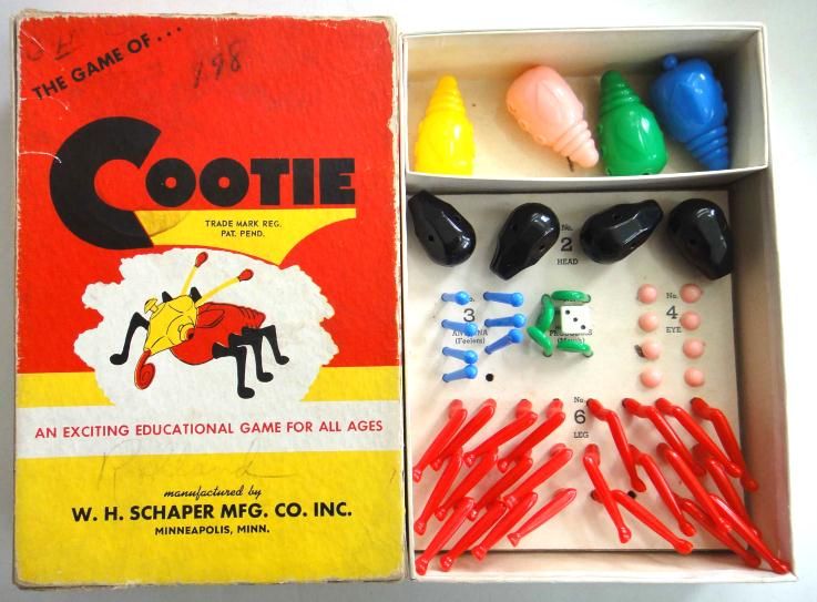 1949 vintage COOTIE GAME schaper  