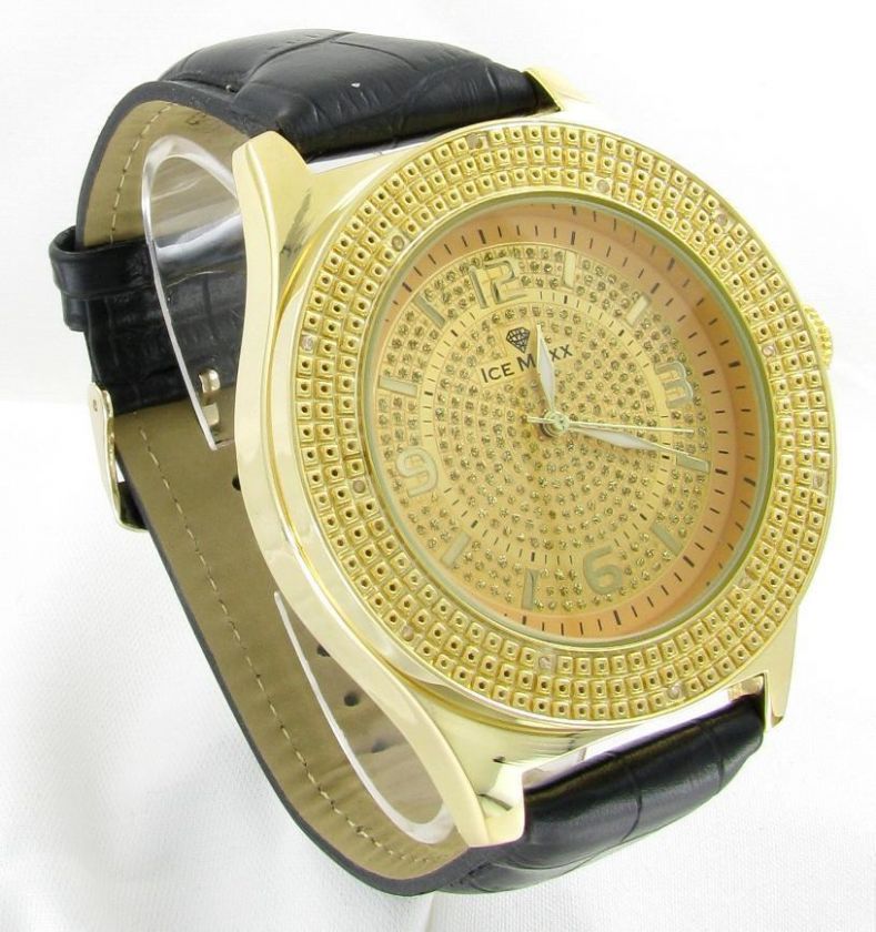 Genuine 12 Diamond ICE MAXX Hip Hop Watch Gold IM3G5  