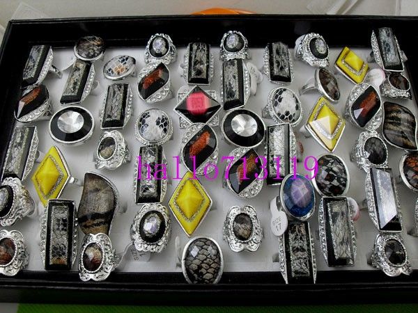 wholesale 25pcs alloy resin Cut rings  