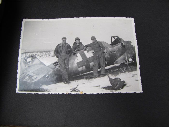 WWII Suede Photo Album Crashed Nazi Plane & Nose Art  