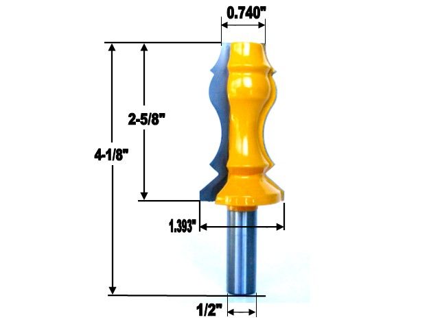 pc 1/2 Shank Reversible Crown Molding B Router Bit  