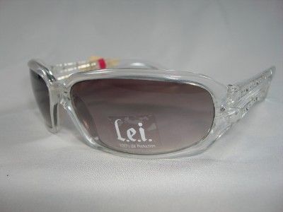 sport sunglasses clear jewel frame gray lens new  