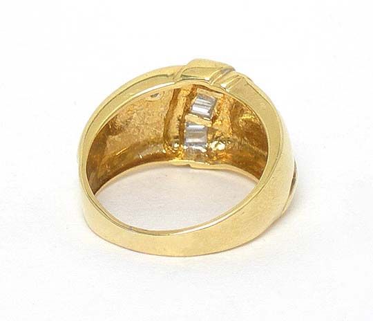 VINTAGE 18K GOLD & DIAMONDS CURVY WIDE BAND RING  