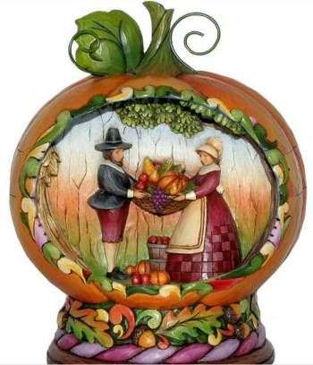 2009 JIM SHORE PUMPKIN HARVEST DIORAMA LIT FREE S/H NIB  