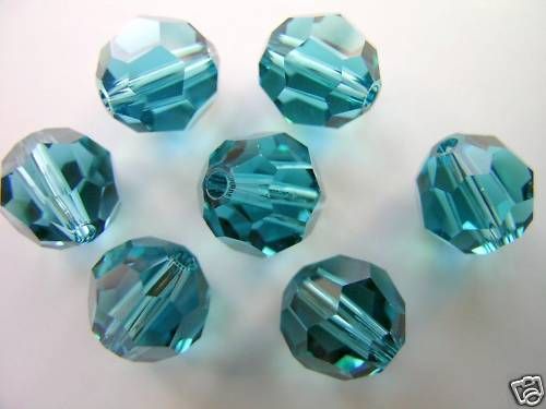 INDICOLITE Swarovski 5000 8mm ROUND Crystal Beads 10  