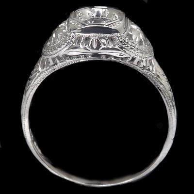 NOUVEAU VINTAGE SEMI MOUNT ROUND SETTING ANTIQUE RING  