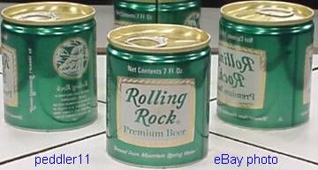 ROLLING ROCK 7 OUNCE BEER CAN LATROBE PENNSYLVANIA #104  