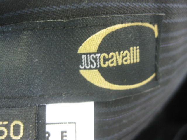 JUST CAVALLI Black Pin Stripe Dress Pants Bottoms Sz 50  