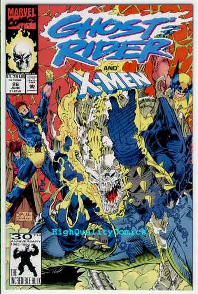 GHOST RIDER #26, X men, Jim Lee, Motorcycle, 1990, NM/M  