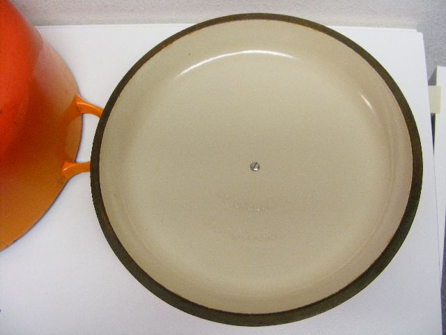 Le Creuset Vintage Dutch Oven Pot 8 Qt Orange Roasting 12 Cast Iron 