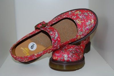 Dr. Martens Mary Mary Jane Brand New Red Flower Color Womens US 9 EU 