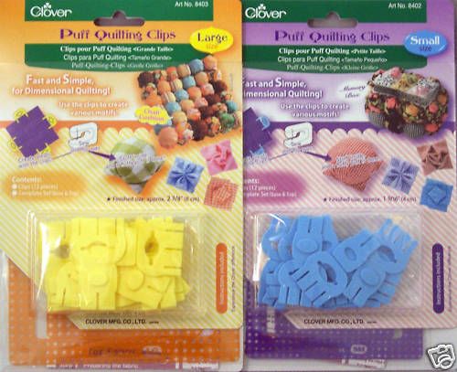 New Clover Puff Quilting Clips Small & Large Two Sizes  