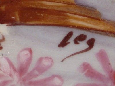 Antique Limoges Porcelain Bird Game Wall Plate Signed  