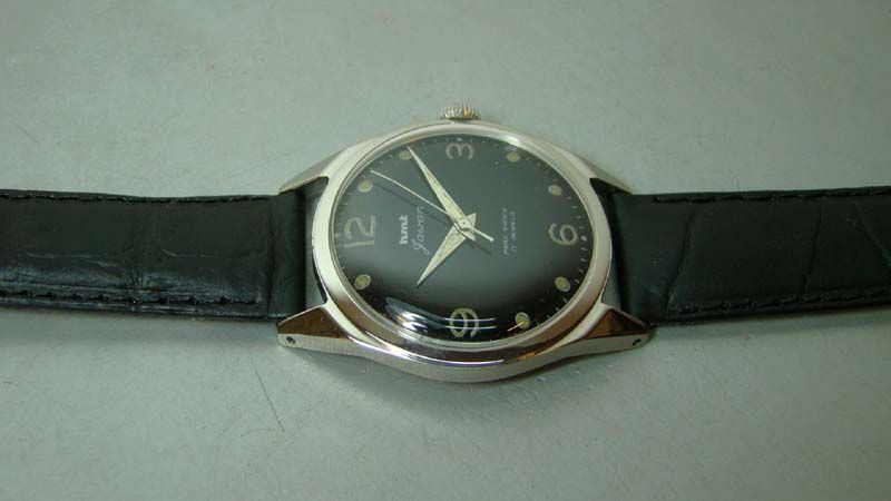 VINTAGE HMT MILITARY WINDING 17 JEWELS STEEL GIFT WRIST WATCH OLD USED 