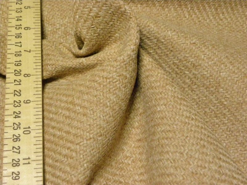 Rustic Tan Upholstery Fabric Course Weave Heavy Weight  