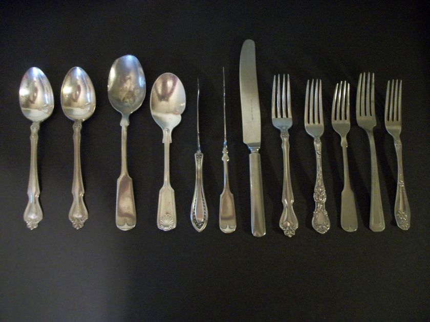   Nickel Silver Flatware Rogers Meriden Sheffield Coin Silver  