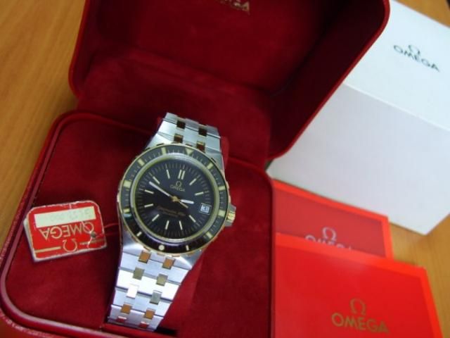   14K SOLID G / S.STEEL 1981 OMEGA SEAMASTER SCUBA 120M   JACQUES MAYOL