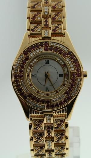 New Mauboussin Ultra Thin Diamond & Rubies Ladies Watch  