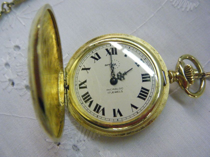 VTG Deco Arnex France 17 Jewels Pocket Watch Incabloc  