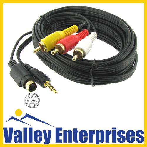 25 7 Pin S Video 3.5mm Audio to 3 RCA PC to TV Cable  