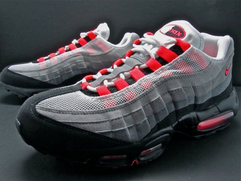 Nike Air Max 95 Grey Solar Red Infrared 609048 106 Sz 9 Retro  