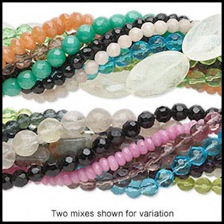 10 strands Assorted Gemstone & Glass Beads Mix *  