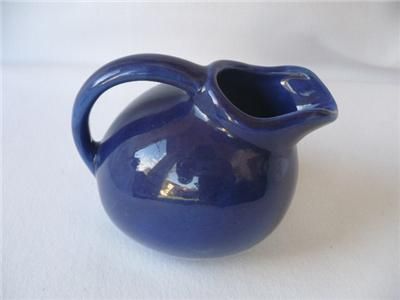 Vintage BALL MINI PITCHER Cobalt Blue Art Pottery Miniature Small 