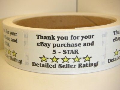 Thank You Sticker Label for  Purchase & 5 Star DSR  