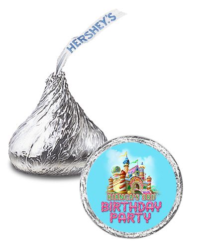 108 CANDYLAND Birthday Party Favor KISSES LABELS  