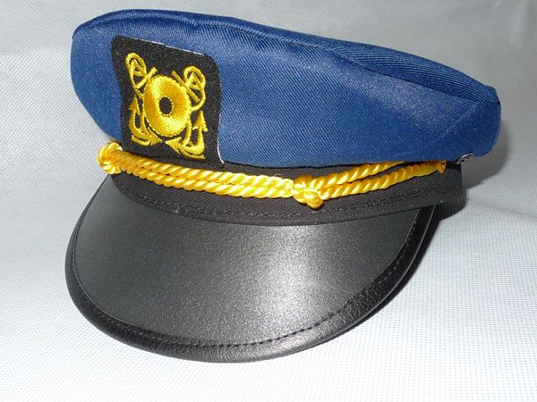 Navy Blue Yacht Captain Skipper Sailor Boat Cap Hat  