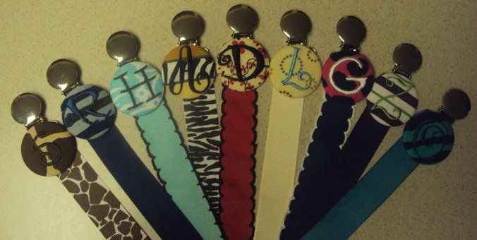 Personalized MONOGRAM Pacifier Holder / Clip  