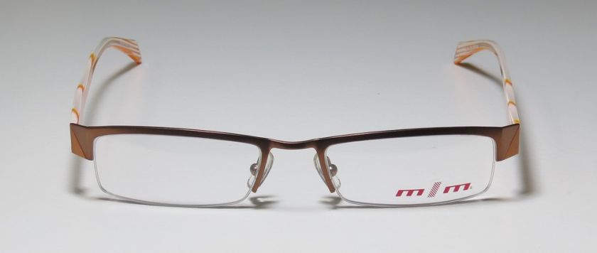 NEW ALAIN MIKLI 753 52 19 143 BROWN/ORANGE HALF RIM EYEGLASS/GLASSES 