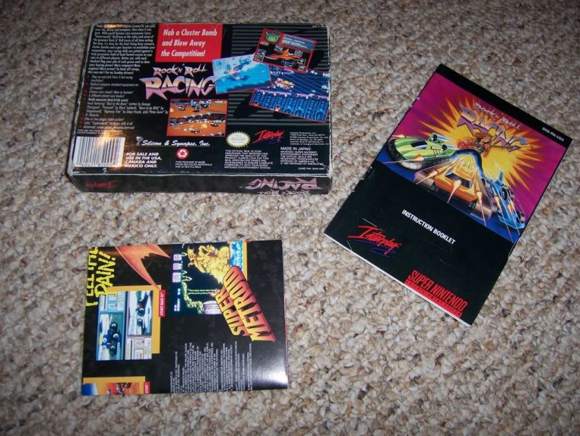   Roll Racing Complete SNES Super Nintendo Game RocknRoll  