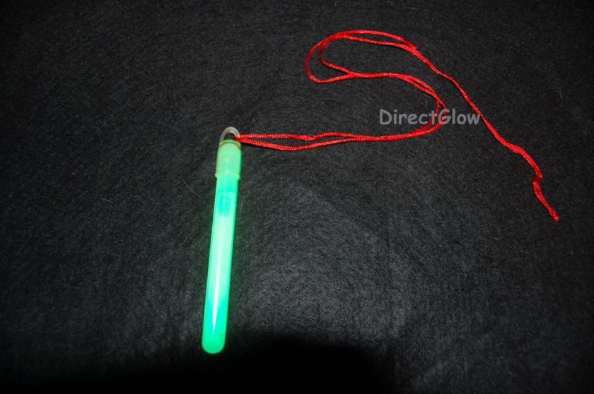 50  4 inch 10mm Green Glow Stick Necklace w/Lanyards 738435651220 