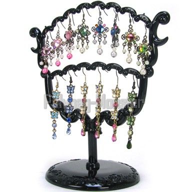 Black Victorian 28 Earring Holder Stand Jewelry Display  