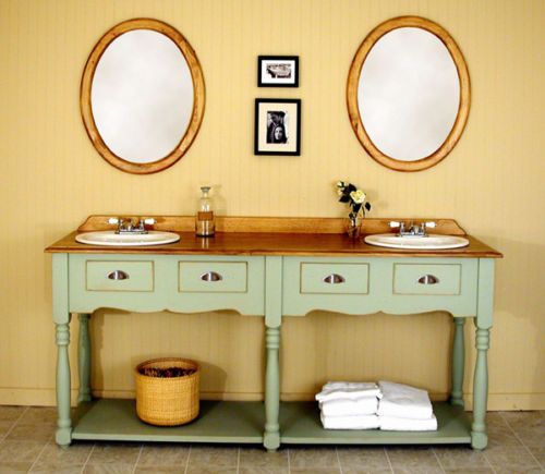 36H, French Style Double Vanity, PINE, HANDMADE IN USA  