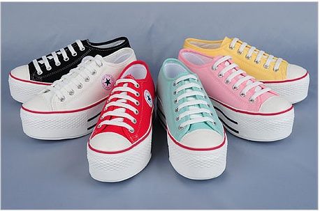 Women Canvas Platform Sneakers Tennis shoes Black/White/Red/Blue/Pink 